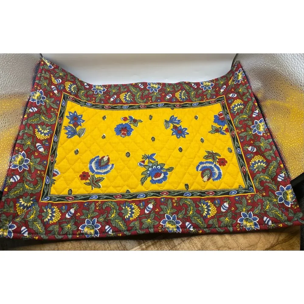 Vintage Vera Bradley Quilted Placemats Set of 2 Reversible Cotton Floral